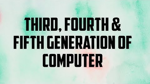 Categories of computer| Third, Fourth and Fifth generation of computer | Class 6