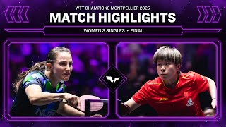 Sabine Winter vs Wang Yidi | WS Final | #WTTMontpellier 2025