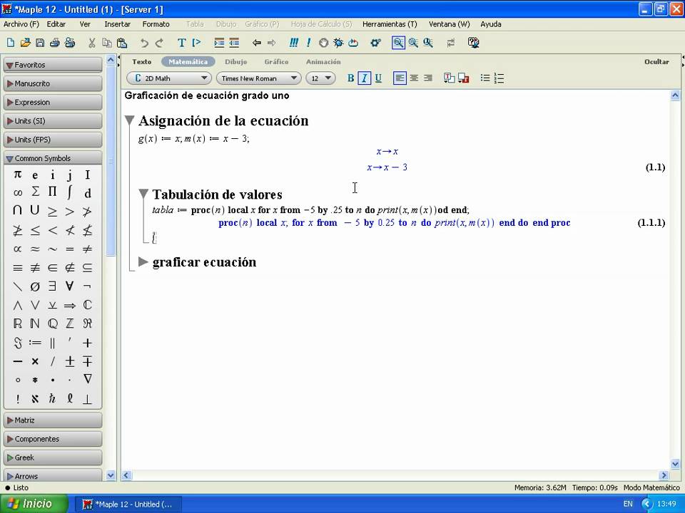 Gráficando con maple versión 12 parte dos - YouTube
