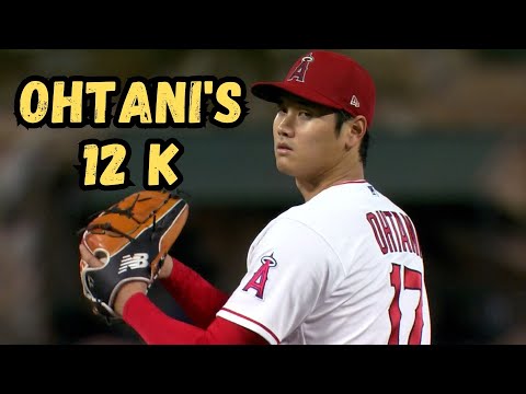 Shohei Ohtani goes seven innings and strikes out 12 batters against the  Dodgers 