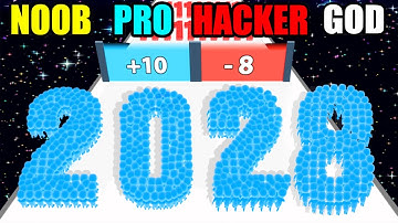 NOOB vs PRO vs HACKER vs GOD Crowd Number Run 3D