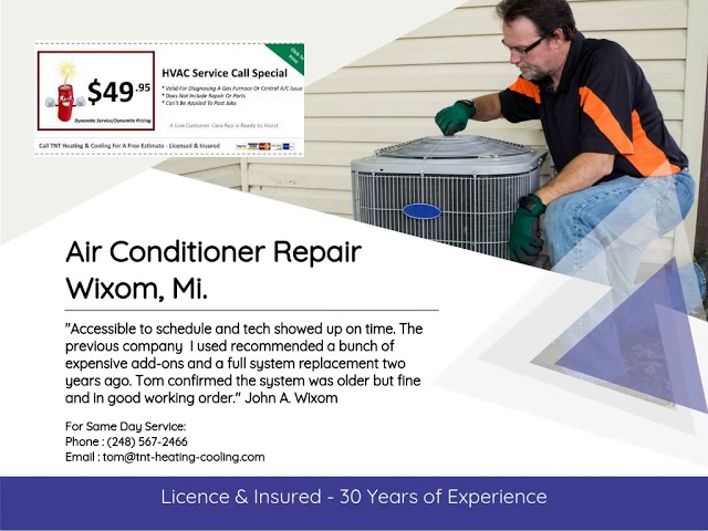TNT Heating u0026 Cooling Wixom Air Conditioning Repair - YouTube