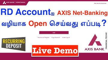 How to open RD account in Axis bank | Open RD online | TAMIL