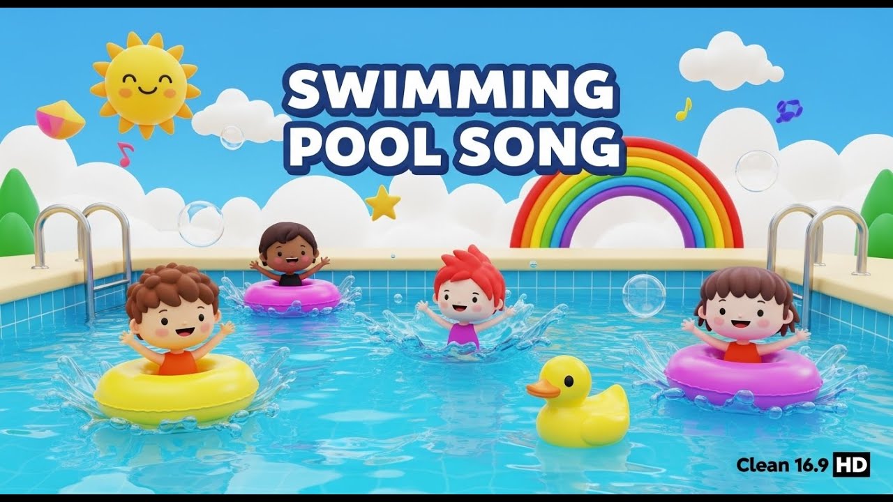 Splash Splash Swimming Pool Song | Kids Nursery Rhymes | Aniblaze Toons