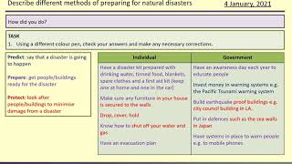 Year 8 Geography - Predict, Prepare, Protect - Hazards L12 (COS)