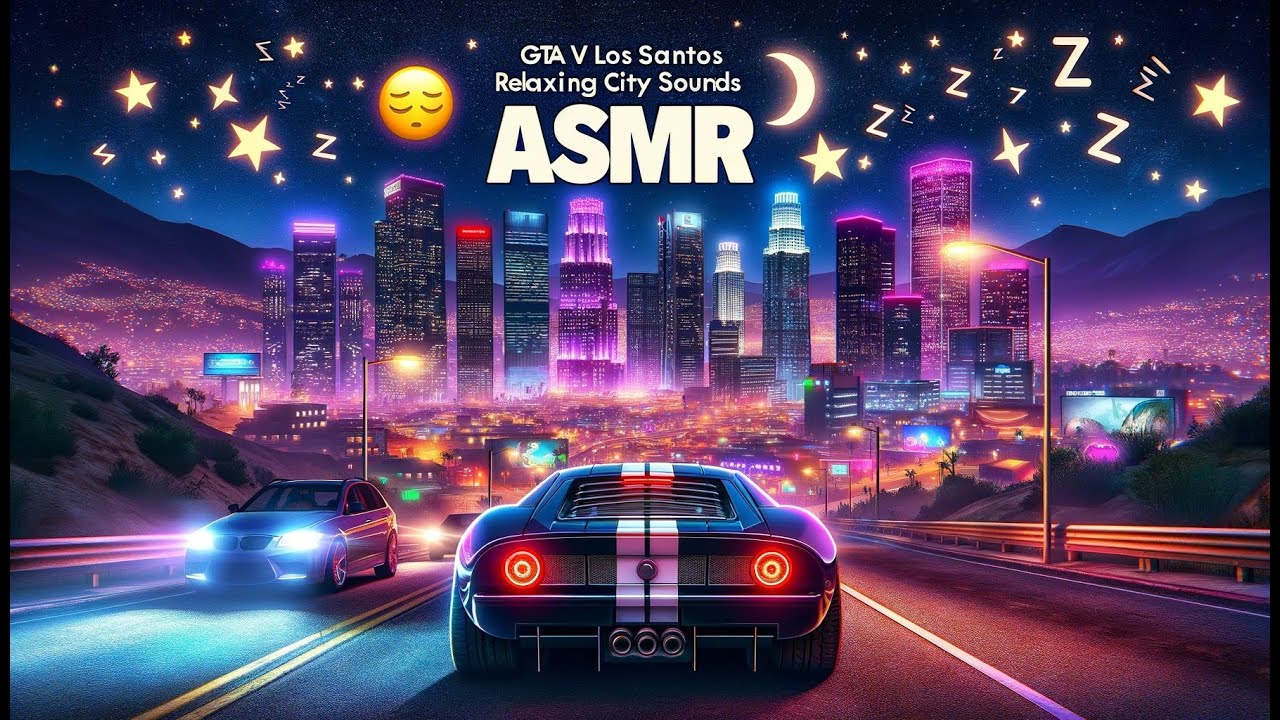 🌃 GTA V Los Santos Night Drive ASMR - Relaxing City Sounds 🚗💤 - YouTube