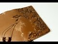 Leather notebook cover pyrography