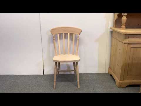 Farmhouse Slat Back Chair in the Bare Wood - Pinefinders Old Pine Furniture Warehouse