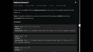Majority Element  Optimal Solution  Using HashMap