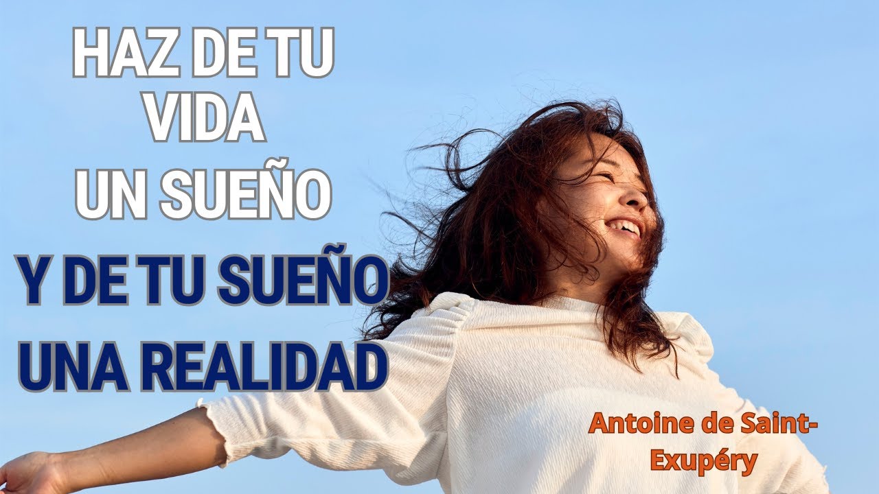 Adhesivo Decorativo Con Frase Haz De Tu Vida Un Sueño Antoine De St Exupéry, 68 Cm X 24 Cm