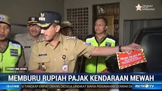 Tunggak Pajak, Kendaraan Mewah di Jakarta Ditempeli Stiker Merah