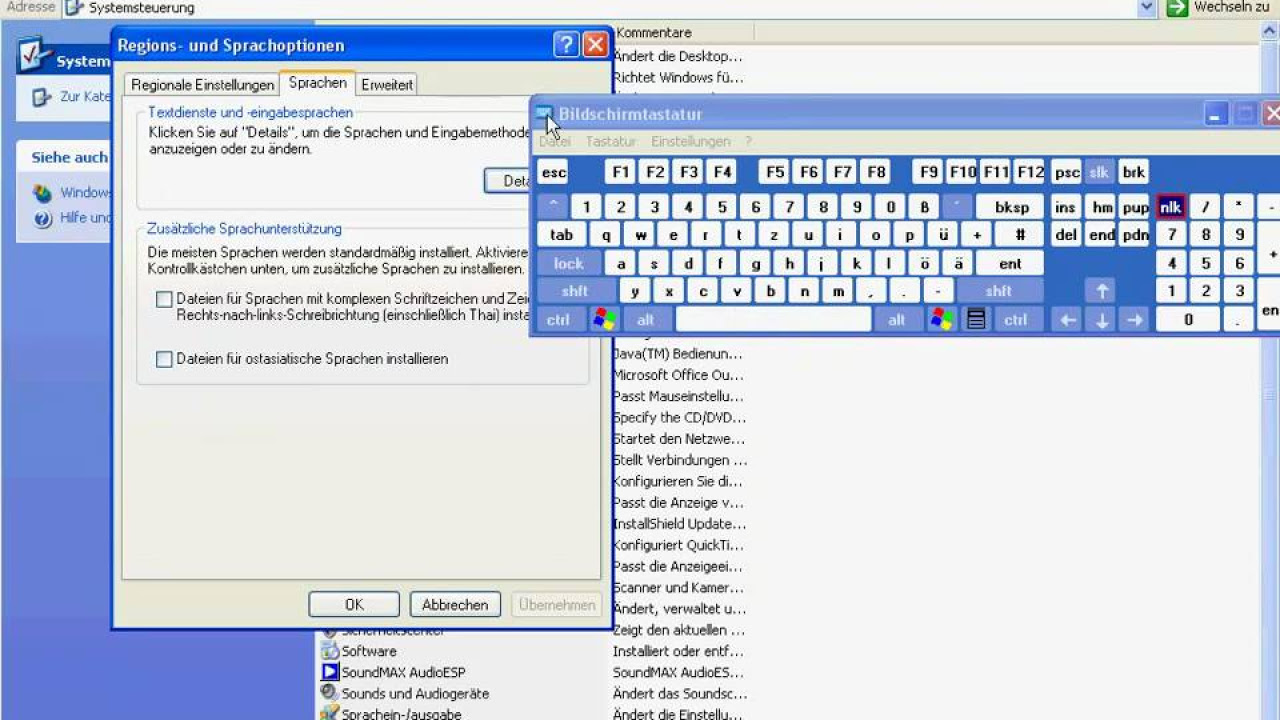 New Update Windows XP Virtuelle Tastatur OSK