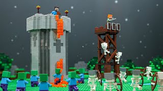 I Built The LEGO Security Watch Towers   Lego Stop Motion | Minecraft Animation