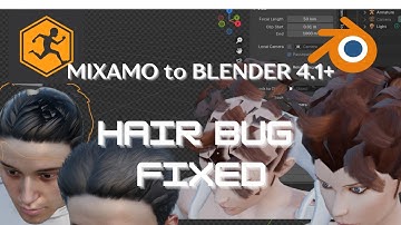 Mixamo to Blender Hair Bug fixed #blender #mixamo #fix #tutorial #bug #bugfix