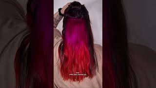 VIVID PANELS AND NATURAL COLOURS #rainbowhair #amberdoesmermaidhair #hiddenpanelhair #pinkhairgirl