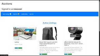 CS50’s Web Programming with Python and JavaScript (Project 2) Commerce