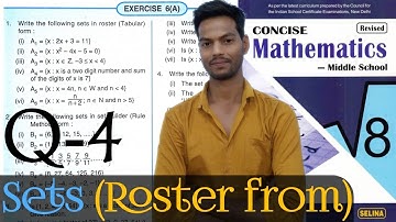 Exercise 6A - Questions - 4 - Chapter 6 - Sets - Class - 8 ICSE math - @icsemaths592