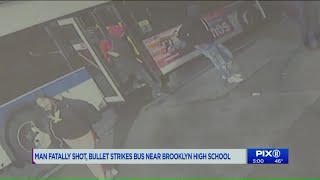 Man fatally shot, bullet strikes bus near Brooklyn high school: police