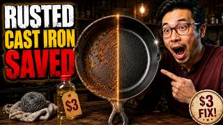 $3 Oil RESTORES Rusted Cast Iron in 10 Minutes PERMANENTLY  No Replacement  BIG KITCHEN BURIED