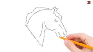 head easy horse drawing draw step simple beginners drawings unicorn tutorial getdrawings paintingvalley