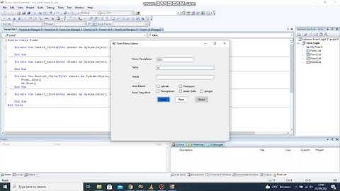 UAS Visual Basic membuat form pendaftaran