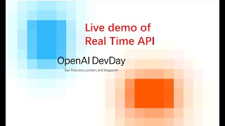 Live demo of OpenAI's real-time API at OpenAI Dev' day