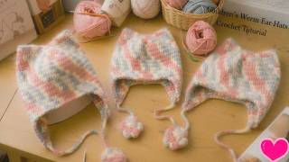 Cute Crochet Cat Ear Hat Tutorial | Warm & Cozy Kids Winter Hat with Paw Details