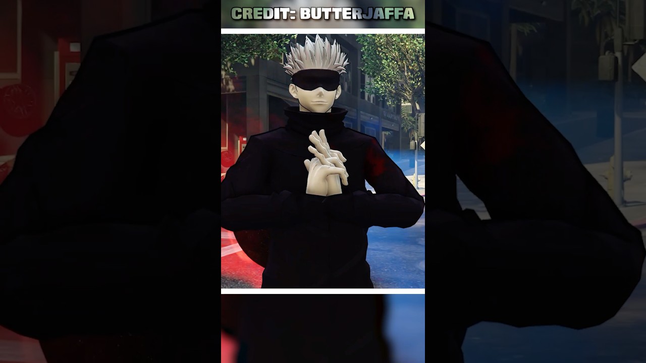 Playing as GOJO in GTA 5 Modded is truly PEAK GAMING… #jujutsukaisen #gojo #anime #gta5mods #gta5