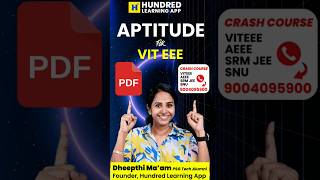 Easy Aptitude for VITEEE |Engineering Entrance   VIT SRM AMRITA Aeee Crash Course