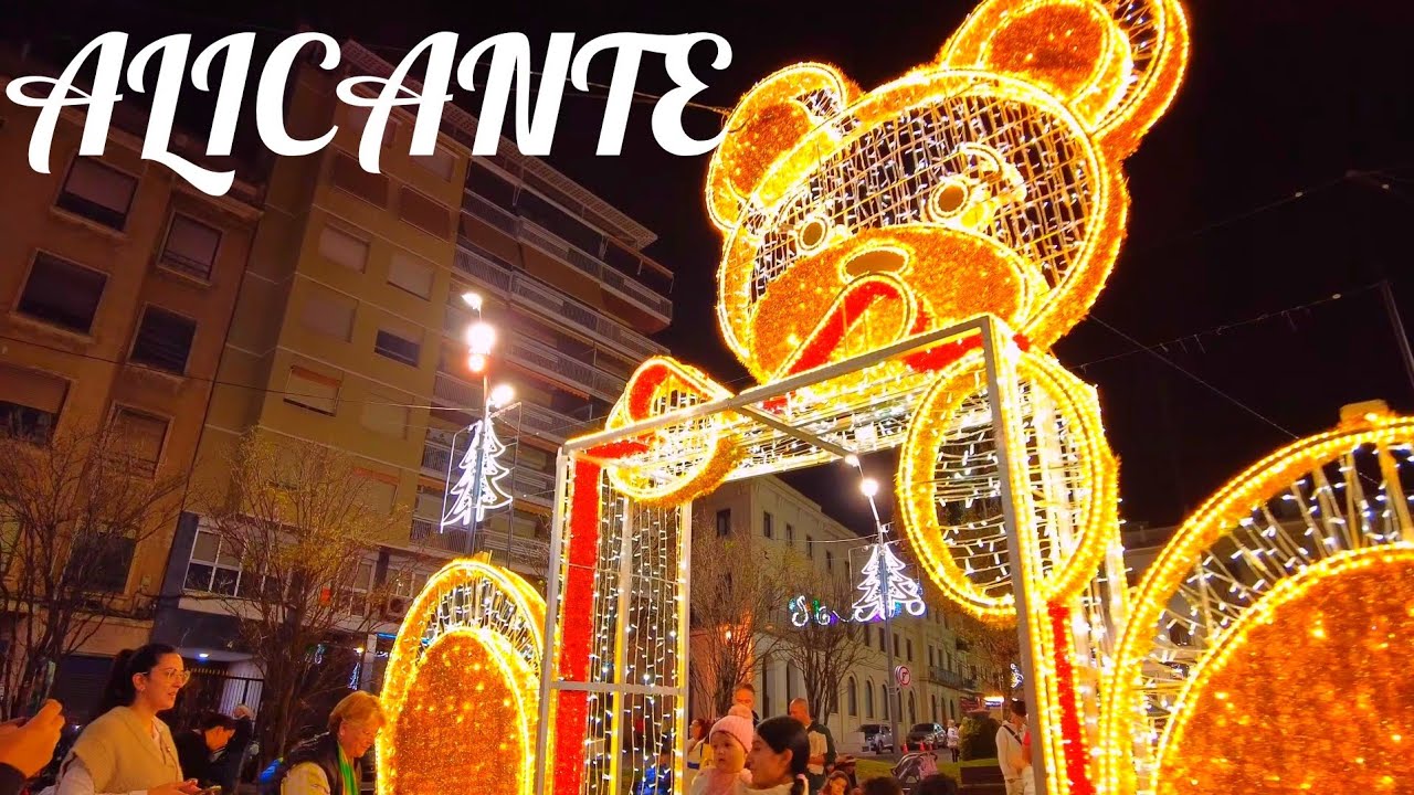ALICANTE 🇪🇸 CHRISTMAS LIGHTS DECEMBER 2023 COSTA BLANCA SPAIN 4K