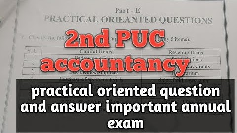 2nd PUC account practical oriented important questions and answer annual exam.