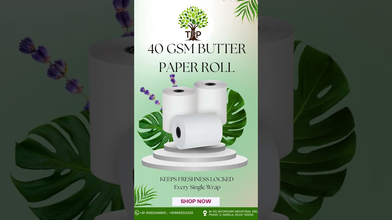 40 GSM Butter Paper Roll 