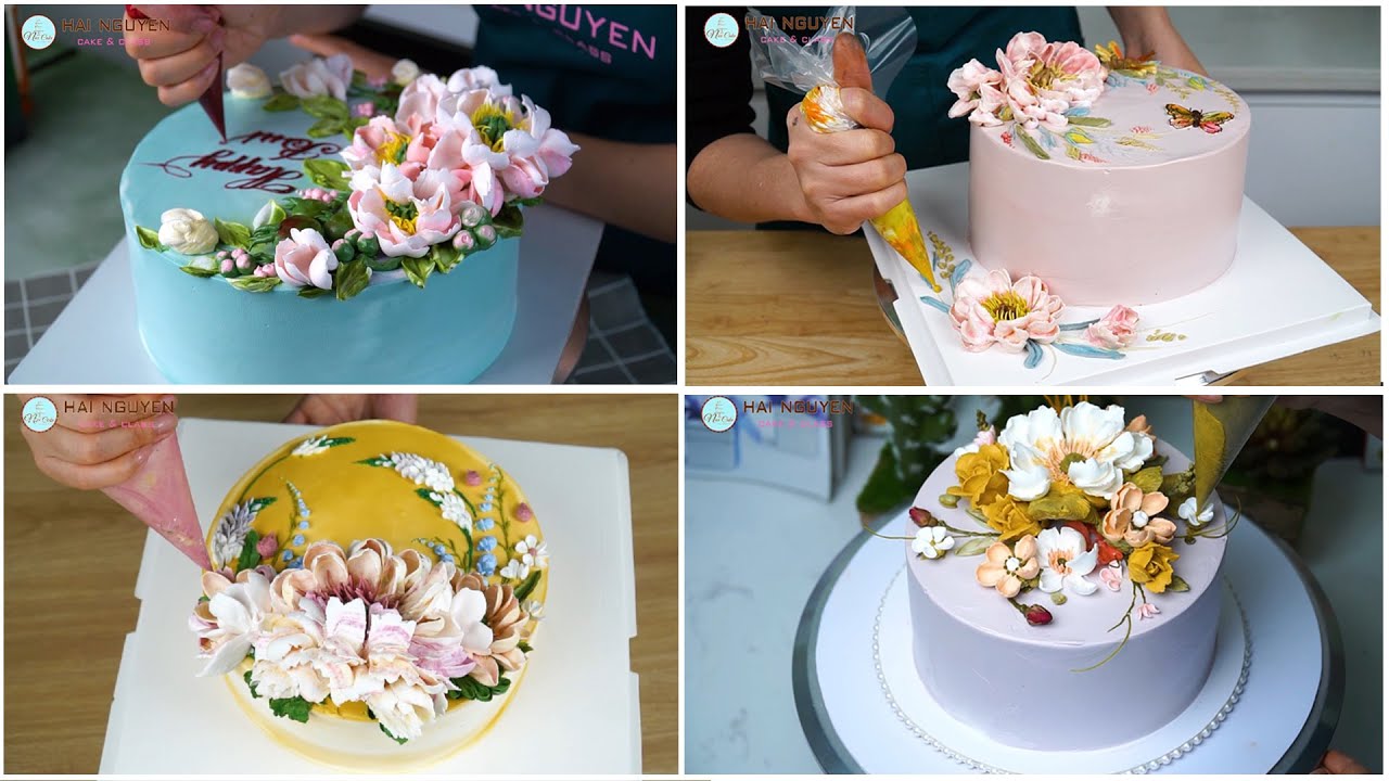 Top Bánh Kem Trang Trí Hoa Cực Đẹp Với Kiểu Bắt Hoa Trực Tiếp Lên Bánh