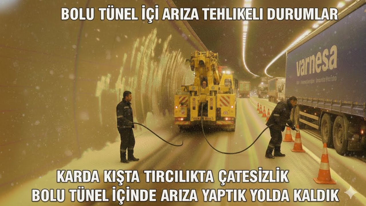 KAR KIŞ FIRTINA TÜNEL İÇİ ARIZA YAPTIK TEHLİKELİ ŞERİTTE KALDIK
