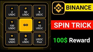 Binance USDC Spin Offer Task Completed With 0$ Fees Trick 🤫 || Binance Spin Trick High Reward 