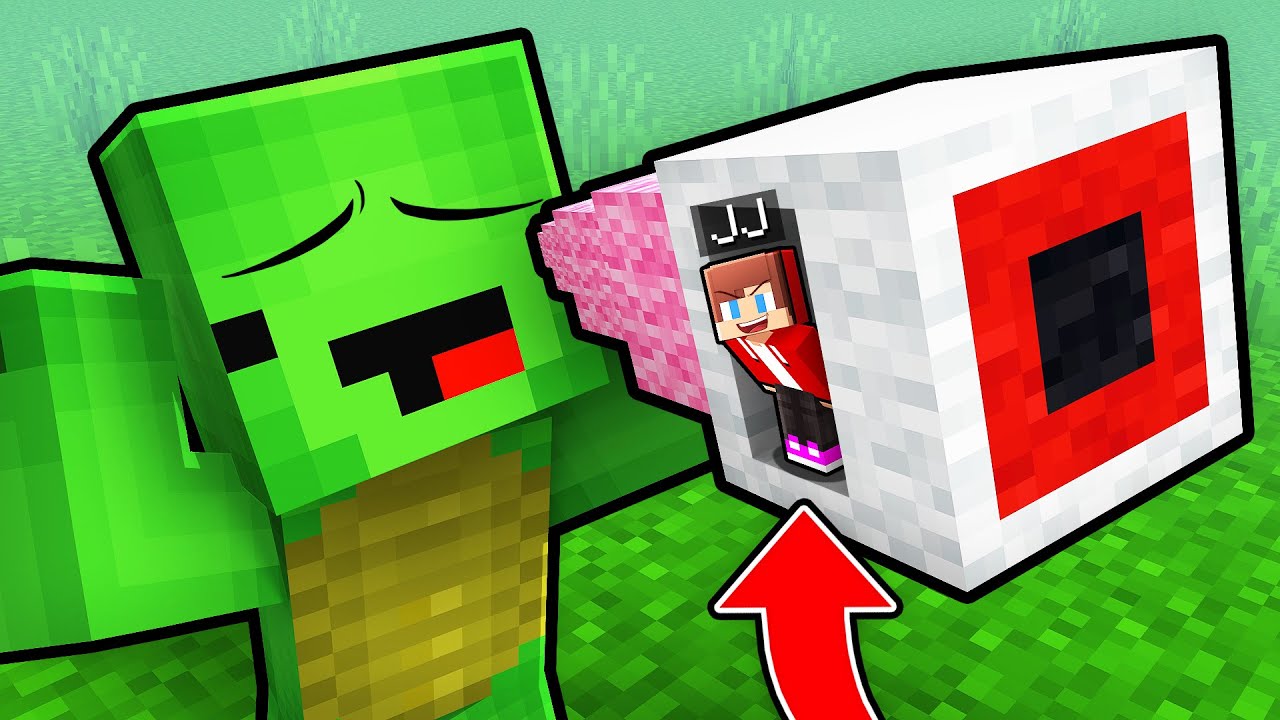 JJ Built a Secret Base inside Mikey’s Eye in Minecraft (Maizen)