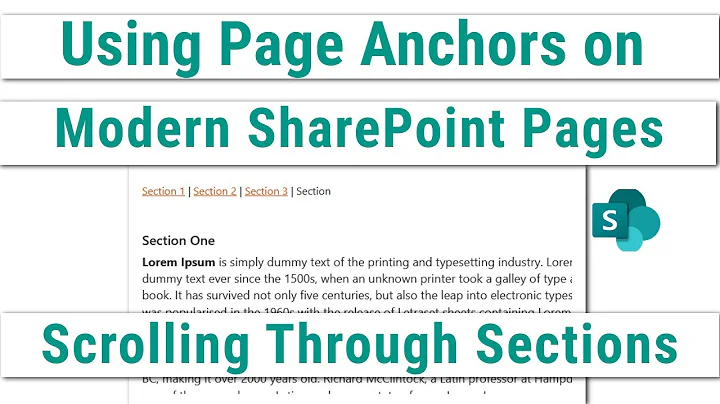 How to use Page Anchors on Modern SharePoint Pages | Scroll to Section using Anchor Tag.