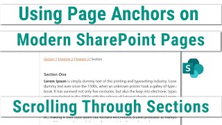 How to use Page Anchors on Modern SharePoint Pages | Scroll to Section using Anchor Tag.