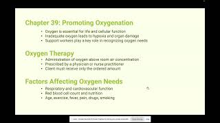 Module 12  Chapter 39  Promoting Oxygenation, Safety, and Oxygen Therapy