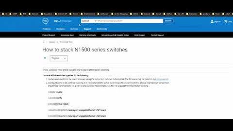 Stack Dell N1500 series switches