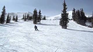 Igorek skiing down a short slope in Breckenrdige