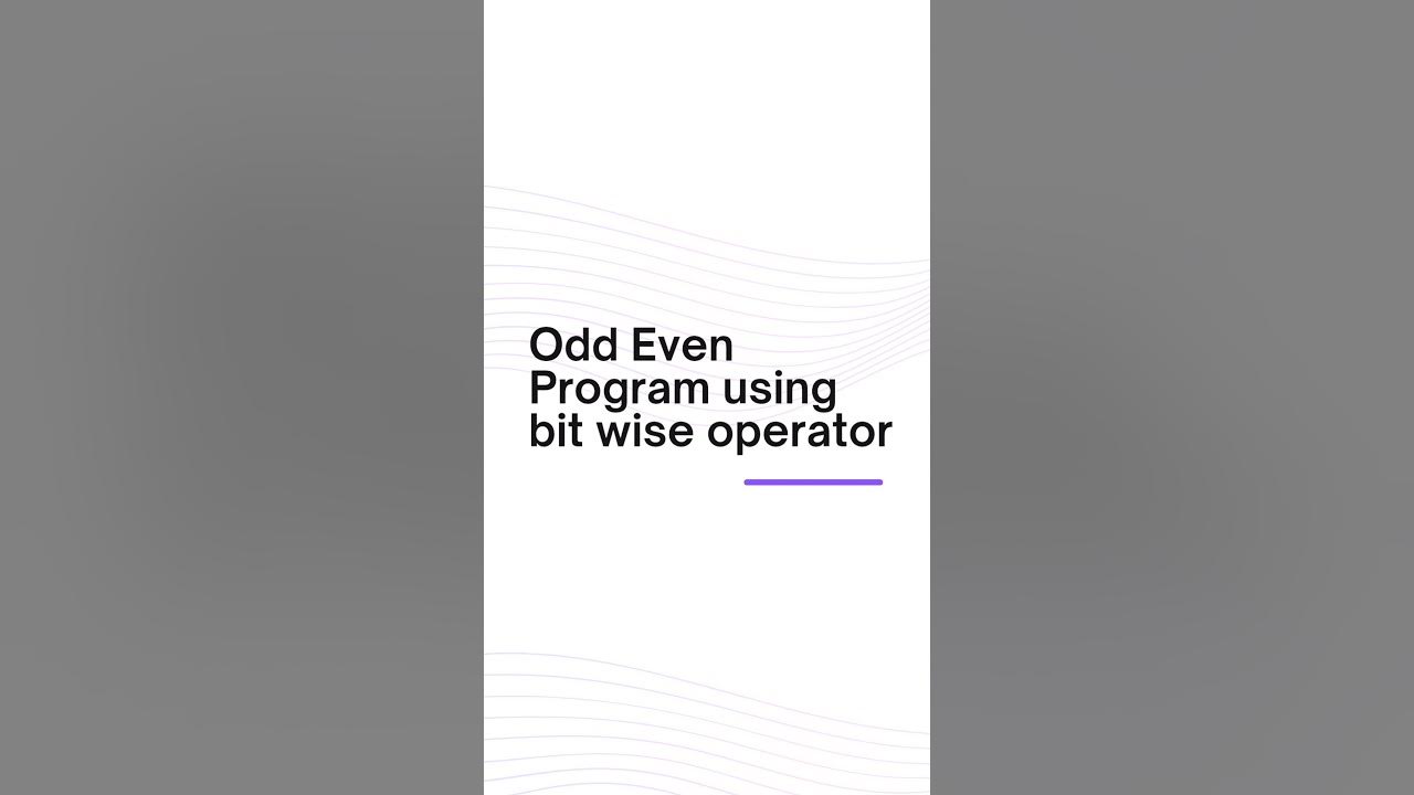 Python odd even program using bit wise operator#python #programming # ...