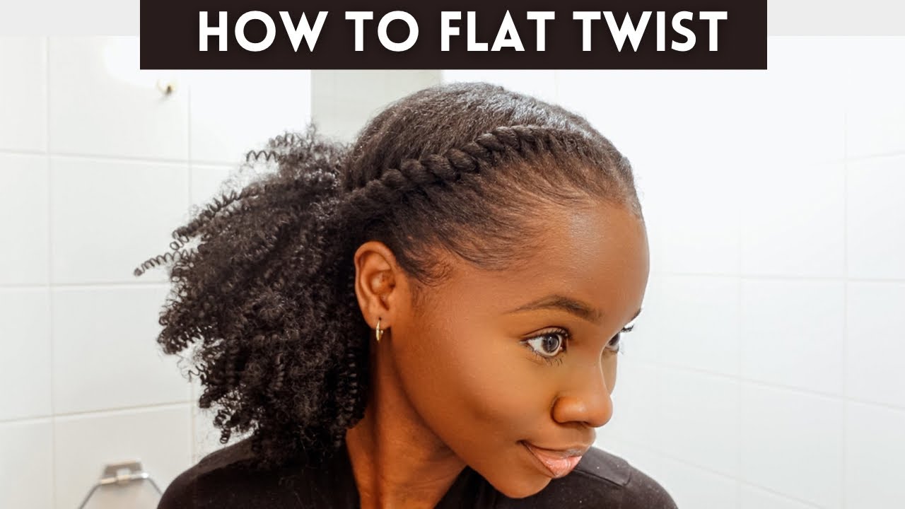 Can't Cornrow? Watch how to FLAT TWIST your own hair in 10 mins | Quick & Elegant natural hairstyle