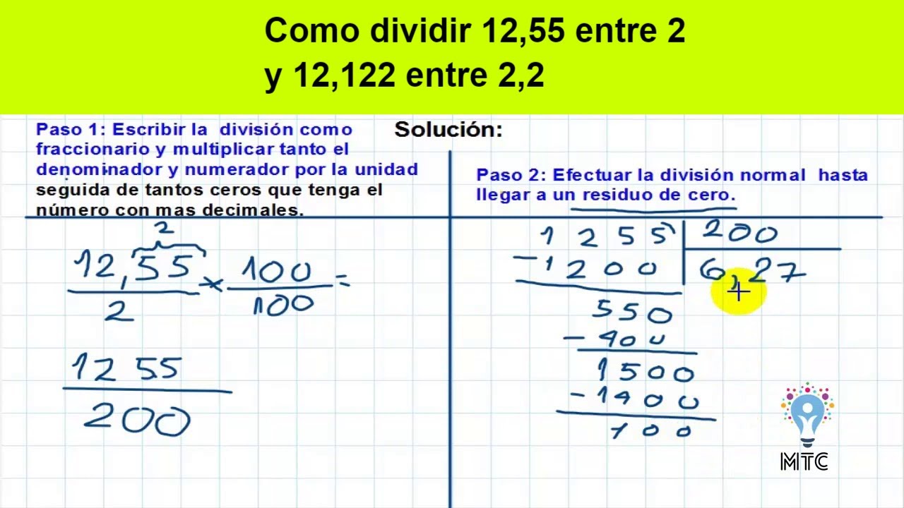 Division con decimales en el divisor