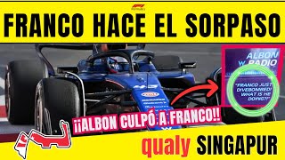 Thumbnail for F1 SINGAPUR: ALBON ABUCHEA EN RADIO A FRANCO COLAPINTO POR SUPERARLO, SERGIO PÉREZ KO Y ALONSO MÁGIC