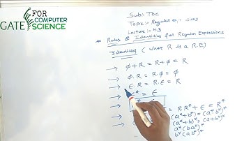 Theory of Computation Lecture–4.3(Rules & Identities for Regular Expressions)