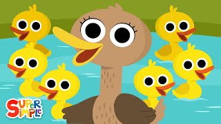 Six Little Ducks | Kids Nursery Rhymes | Super Simple Songs Resimi