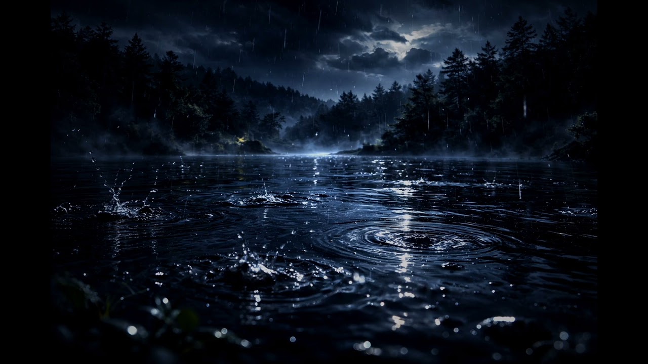 Deep Calm Rain Sounds for Sleep & Focus | Night Rain Ambience (Dark Screen) 2.5 Hours