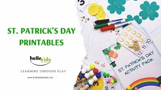 St. Patrick's Day Printables ¦ Early Years Preschool Learning Binder activity Pack - FREE Download