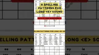 Free Worksheets for long vowels #longvowelE #advancedPhonics